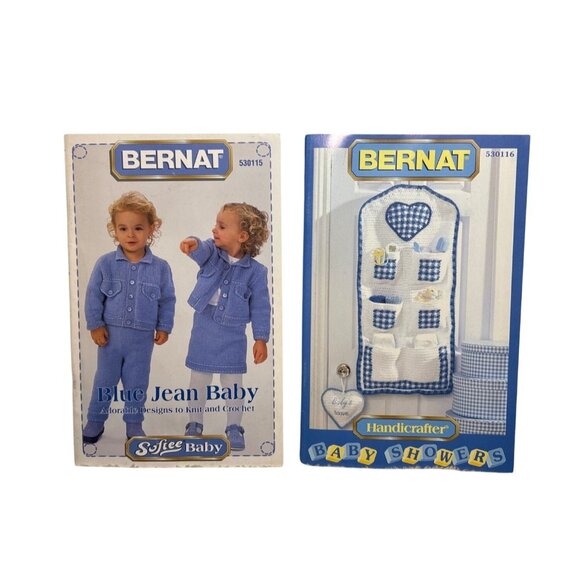 Bernat Blue Jean Baby & Handicrafter Baby Showers Crochet & Knit Pattern Bundle - Picture 1 of 11